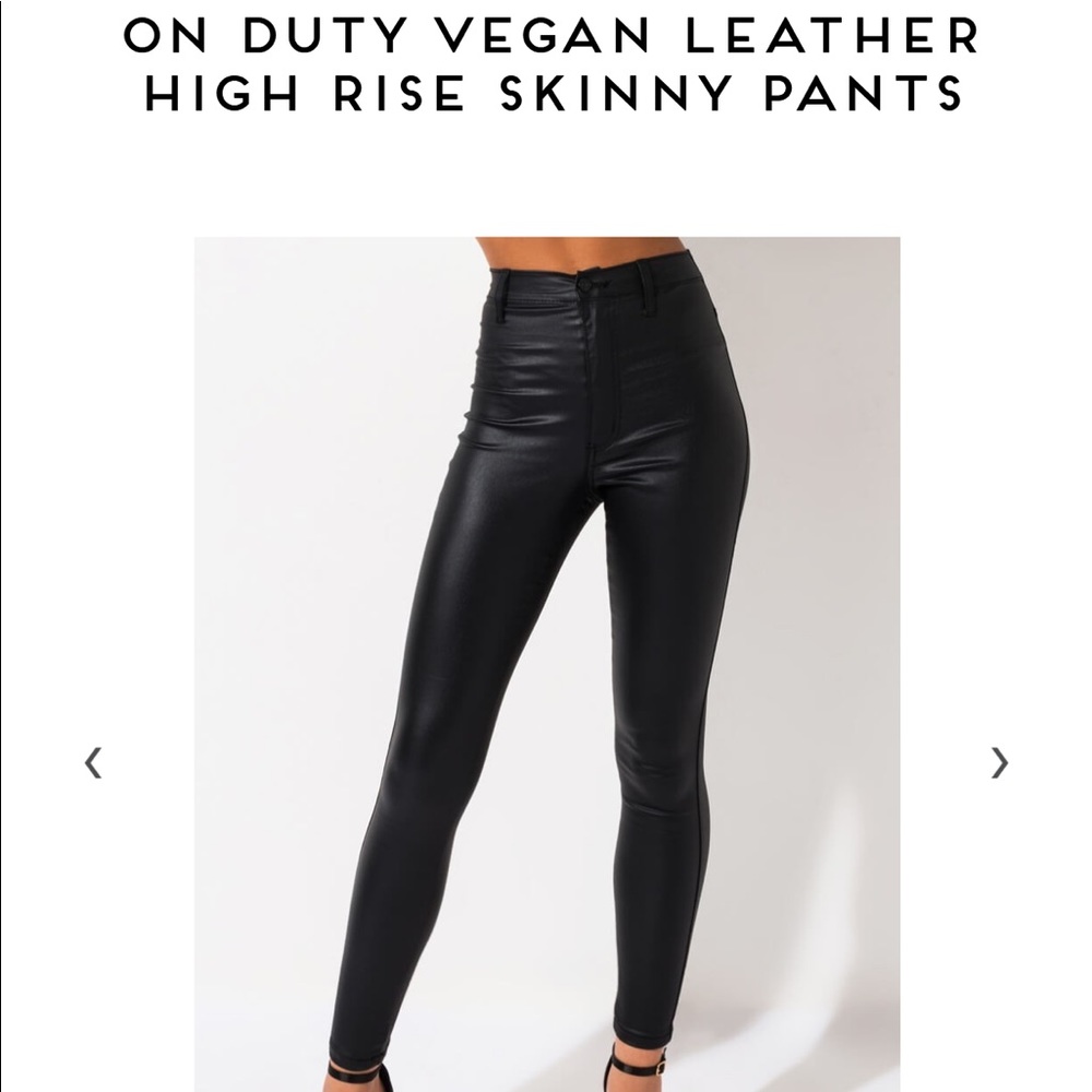 Akira Leather High Rise Skinny Pants
